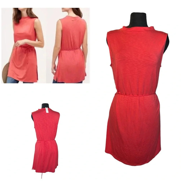 Anthropologie  Dolan Left Coast Fina Tie Tunic Top Sleeveless Red Size L… - Picture 1 of 6